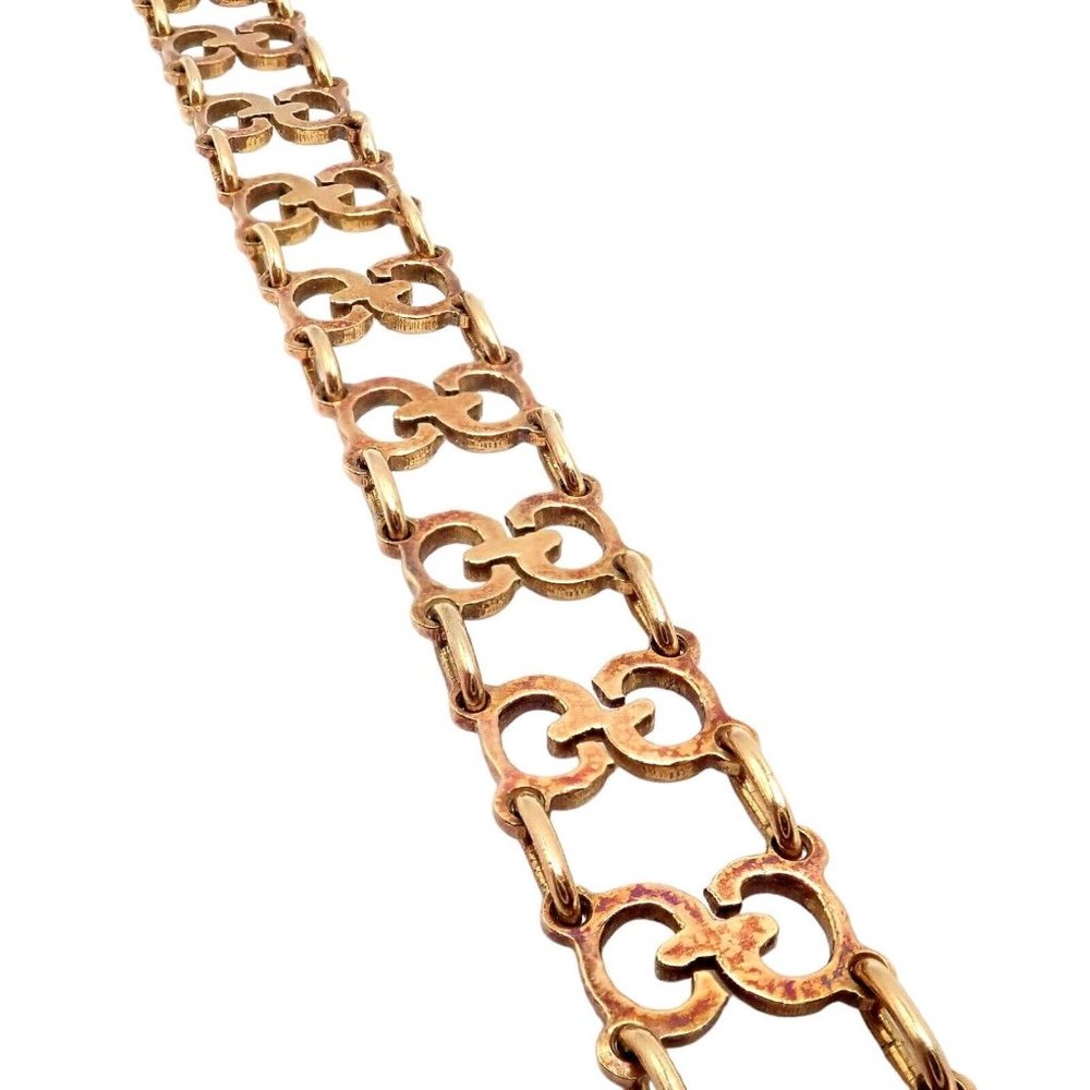 Vintage! Authentic Gucci 18k Yellow Gold Logo Bracelet - Picture 3 of 11